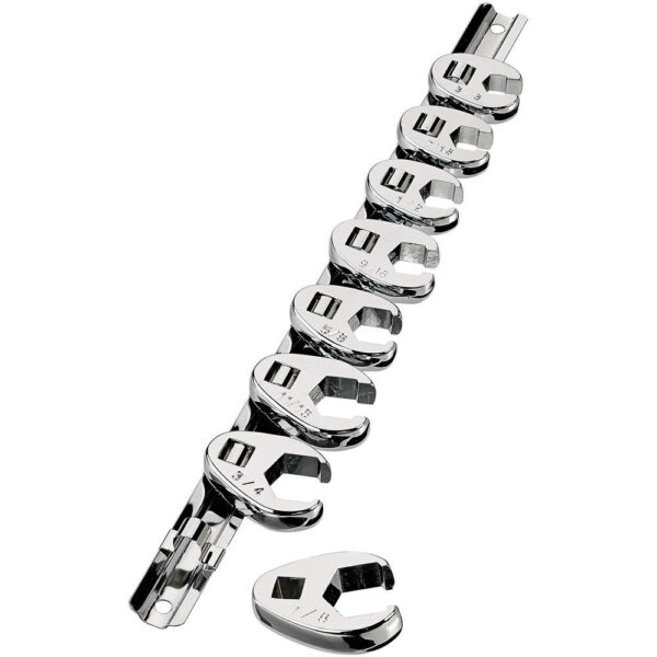 Clarke PRO195 Crows Foot Imperial Spanner Set 8 Piece