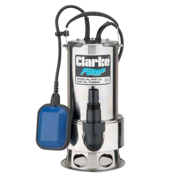 Clarke PVP11A  Submersible Dirty Water Pump with Float Switch (230V)