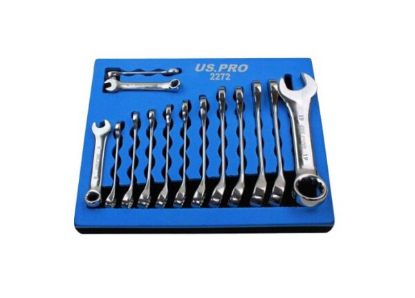 US Pro 14 Pc Stubby Metric Combination Spanners